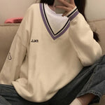 Korean Sweater Letter Chic Vintage