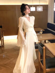Korean Dress Elegant V-Neck Midi