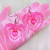 Pink Heart Earrings