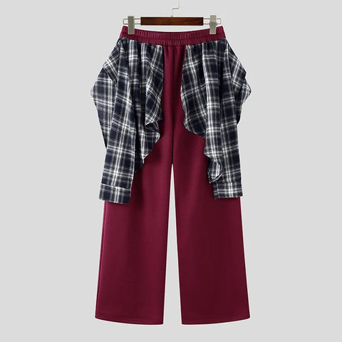 Two-piece Plaid Pants