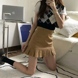Korean Skirt Pleated Preppy Style
