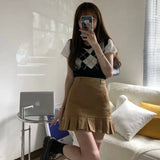 Korean Skirt Pleated Preppy Style