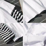 Korean T-shirts Black White Striped Hip Hop