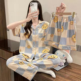 Korean Pajamas 3 pcs Printed Kawaii Clothes