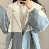 Korean Jackets Women Blue Spring