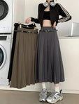 Korean Skirt Y2k Solid Pleated