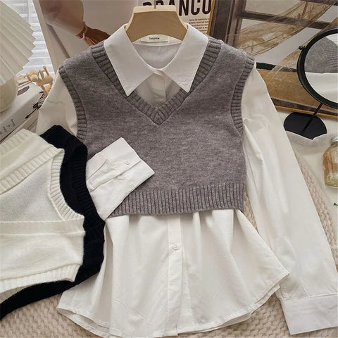 V-Neck Knitted Sweater