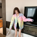 Korean Regenbogen-Jeans Jacket