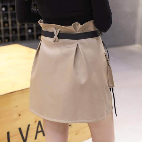 Korean Skirt Streetwear Leder