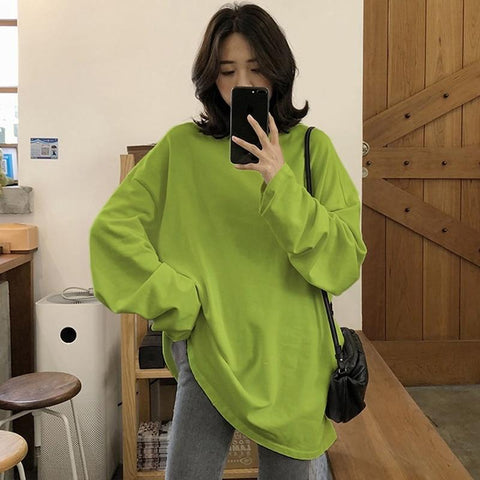 Korean T Shirt Lang Übergröße