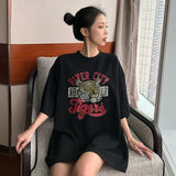 Korean T Shirt Tiger Rundhalsausschnitt