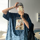 Korean T Shirt Vintage-Samt
