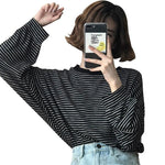 Korean T shirt Dünner Streifen